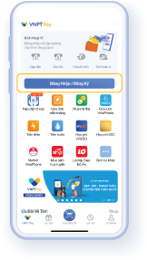 Bước 1: Mở ứng dụng VNPT Pay, chọn 'Đăng ký'